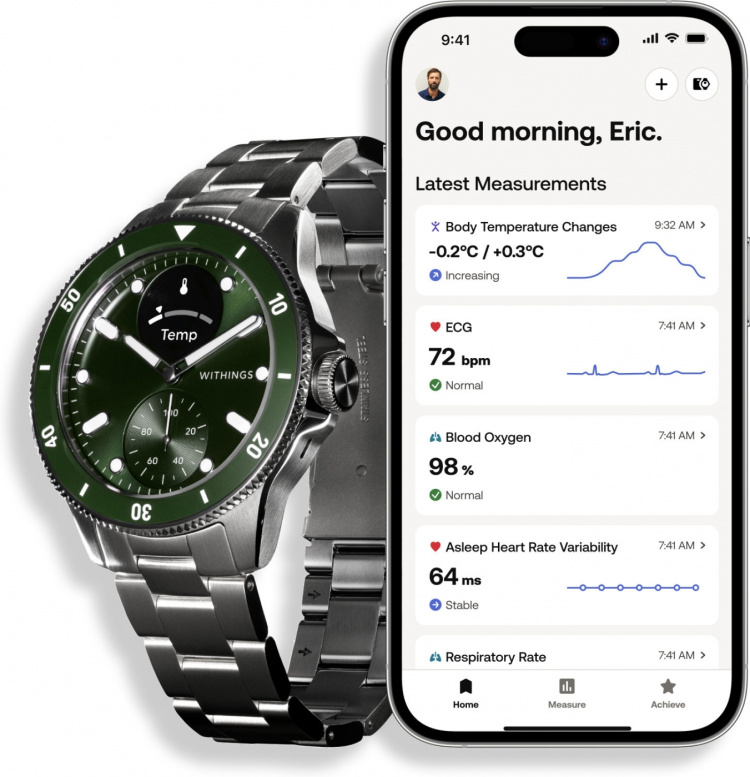 Withings Scanwatch Nova smartklocka, 42 mm, grön