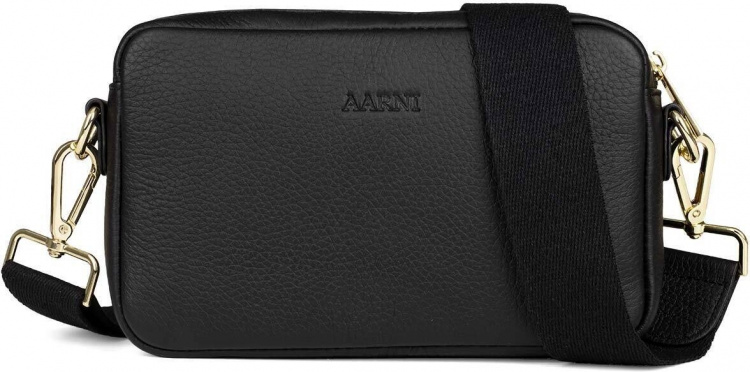 Aarni Crossbody Bag, svart, silverfärgad dragkedja