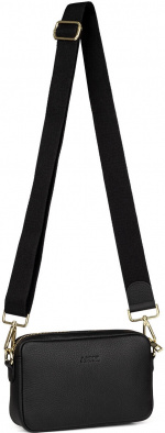 Aarni Crossbody Bag, svart, silverfärgad dragkedja