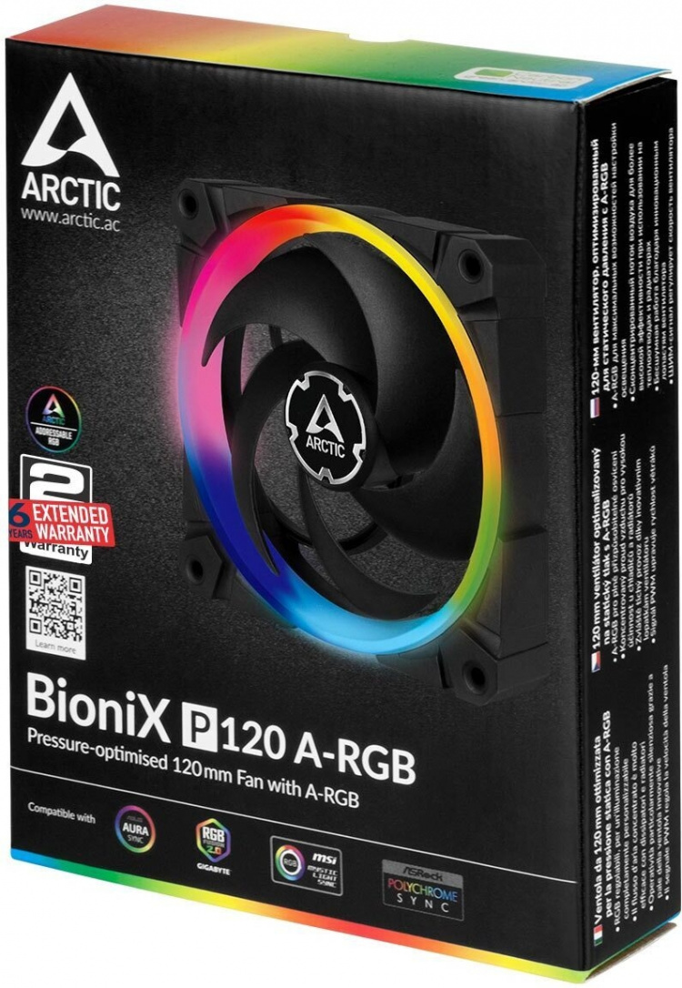 Arctic Cooling Arctic BioniX P120 A-RGB-fläkt, 120 mm, svart