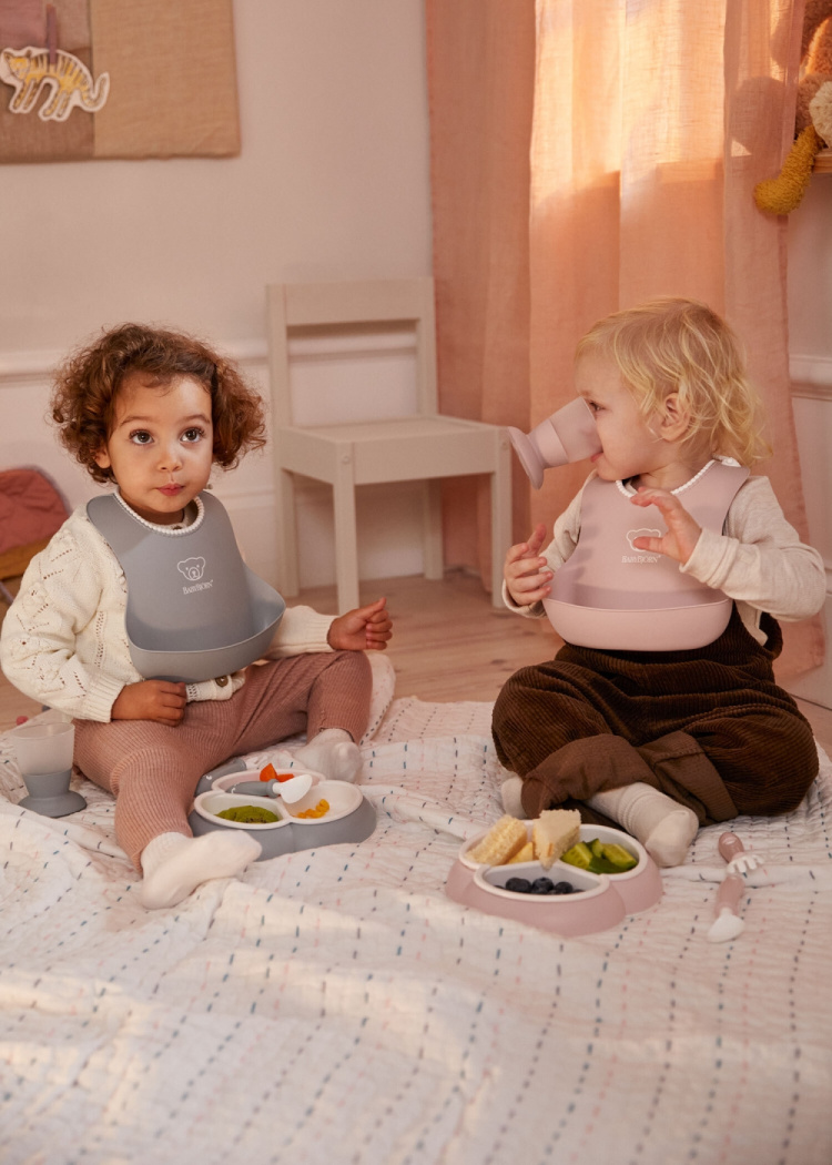 BabyBjörn Haklapp, 2 delar, Grå / Puderrosa