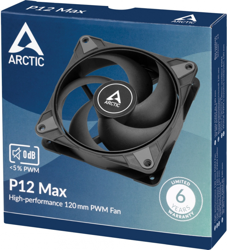 Arctic Cooling Arctic P12 Max fläkt, 120 mm, svart
