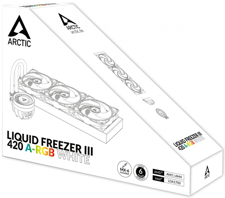 Arctic Cooling Arctic Liquid Freezer III 420 ARGB vätskekylningssystem, vit