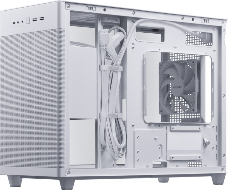 ASUS Prime AP201 TG Micro-ATX-chassi med fönster, vit ASUS Prime AP201 TG Micro-ATX-chassi med fönster, vit
