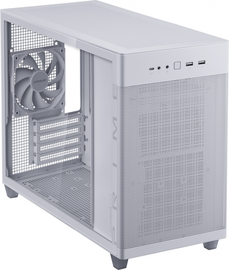 ASUS Prime AP201 TG Micro-ATX-chassi med fönster, vit ASUS Prime AP201 TG Micro-ATX-chassi med fönster, vit