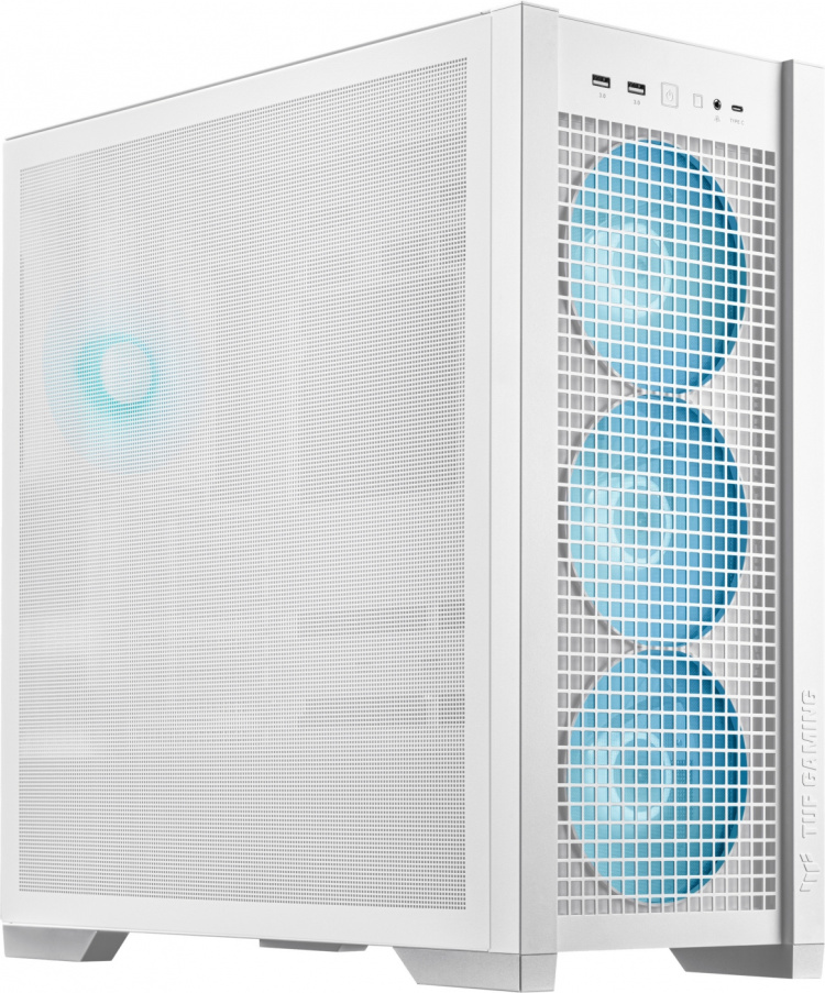 ASUS TUF Gaming GT302 TG ARGB ATX-chassi med fönster, vit ASUS TUF Gaming GT302 TG ARGB ATX-chassi med fönster, vit