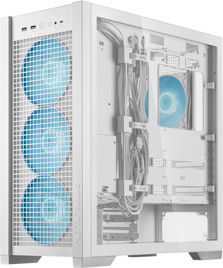 ASUS TUF Gaming GT302 TG ARGB ATX-chassi med fönster, vit ASUS TUF Gaming GT302 TG ARGB ATX-chassi med fönster, vit