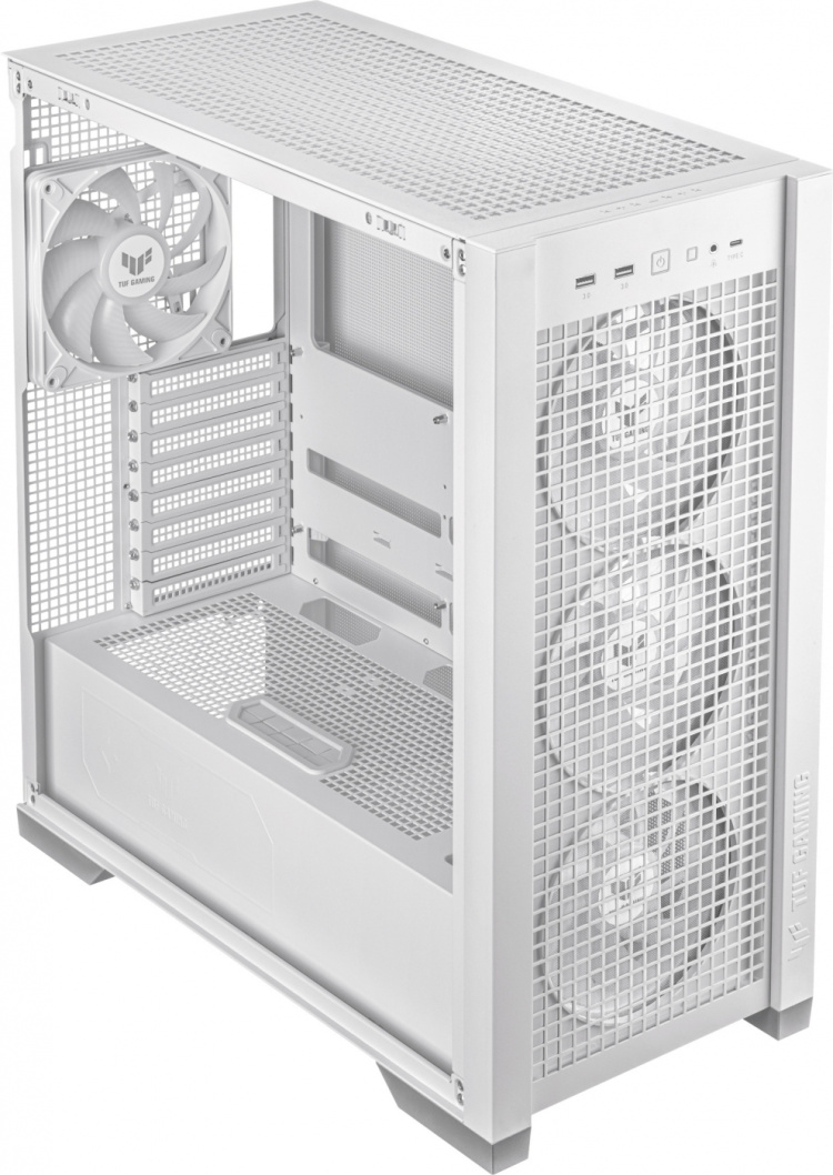 ASUS TUF Gaming GT302 TG ARGB ATX-chassi med fönster, vit ASUS TUF Gaming GT302 TG ARGB ATX-chassi med fönster, vit