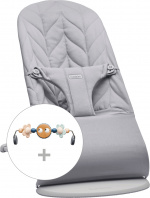 BabyBjörn Bliss Woven Bundle -sitteri + lelu, Ljusgrå/Googly Eyes(pastelli)