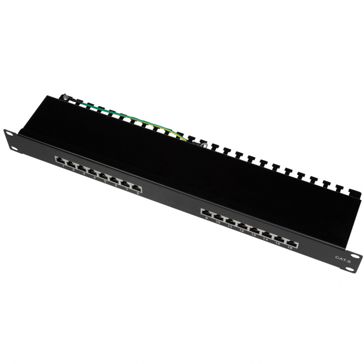 LogiLink Patchpanel 16-portar Cat6 för 19