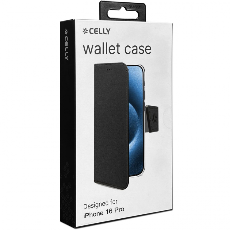 Celly Wally Wallet Case iPhone 16 Pro Svart Celly Wally Wallet Case iPhone 16 Pro Svart