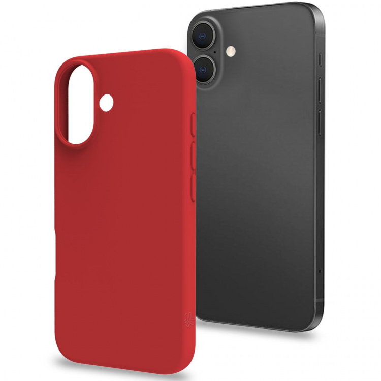 Celly Cromo Soft rubber case iPhone 16 Röd Celly Cromo Soft rubber case iPhone 16 Röd