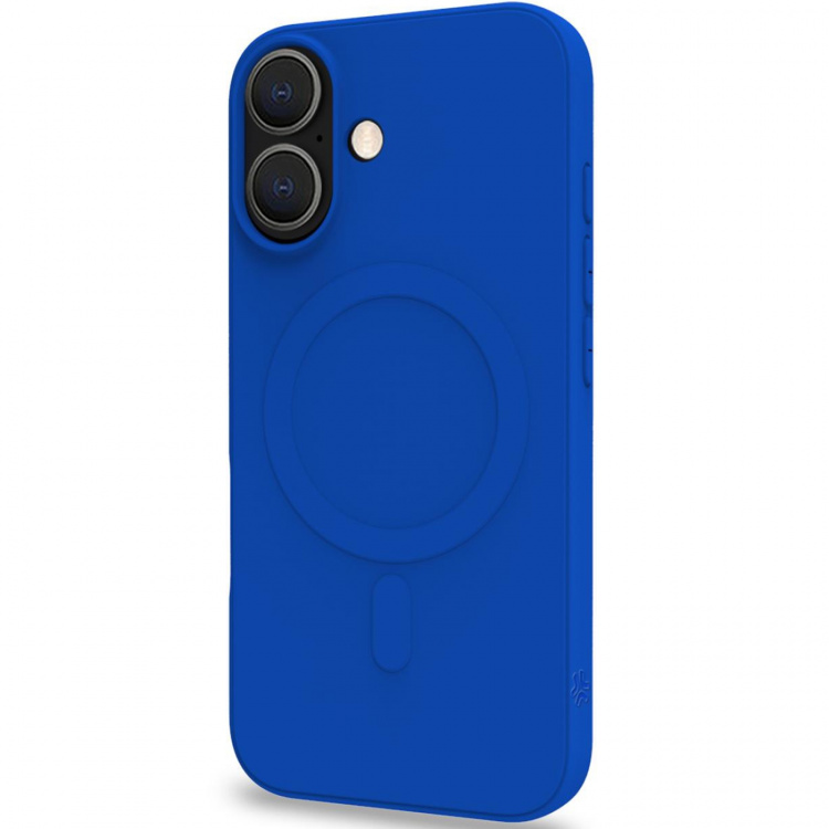 Celly Cromomag Magnetic Soft rubber case MagSafe iPhone 16 Blå