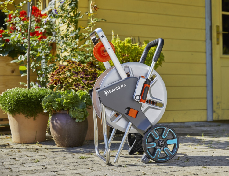 GARDENA CleverRoll M Easy slangvagn i metall, 25 m flexslang