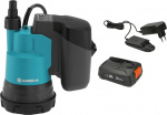 GARDENA 2000/2 18V P4A slangpump för rent vatten, batteri och laddare GARDENA 2000/2 18V P4A slangpump för rent vatten, batteri och laddare