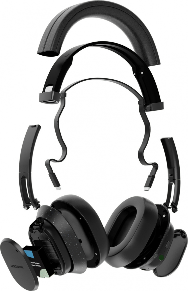 Fairphone Fairbuds XL trådlösa hörlurar, svart