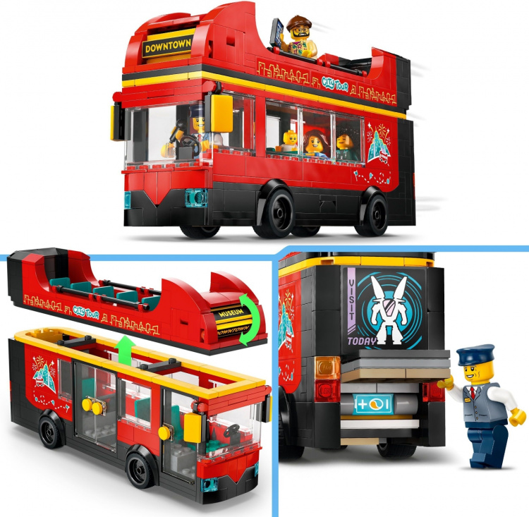 LEGO City Fantastiska fordon 60407 - Röd turistbuss med dubbeldäckare