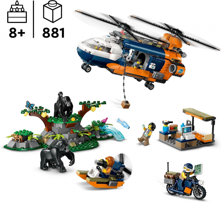 LEGO City Exploration 60437 - Helikopter från djungelforskare i läger
