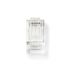 Nedis RJ45-kontakt | Hane | Strandad UTP CAT5 | Rak | Guldplaterad | 10 st. | Polycarbonate | Transparent | Låda