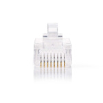 Nedis RJ45-kontakt | Hane | Strandad UTP CAT5 | Rak | Guldplaterad | 10 st. | Polycarbonate | Transparent | Låda