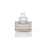 Nedis RJ45-kontakt | Hane | Strandad STP CAT5 | Rak | Guldplaterad | 10 st. | Polycarbonate | Transparent | Låda