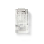 Nedis RJ45-kontakt | Hane | Strandad UTP CAT6 | Rak | Guldplaterad | 10 st. | Polycarbonate | Transparent | Låda