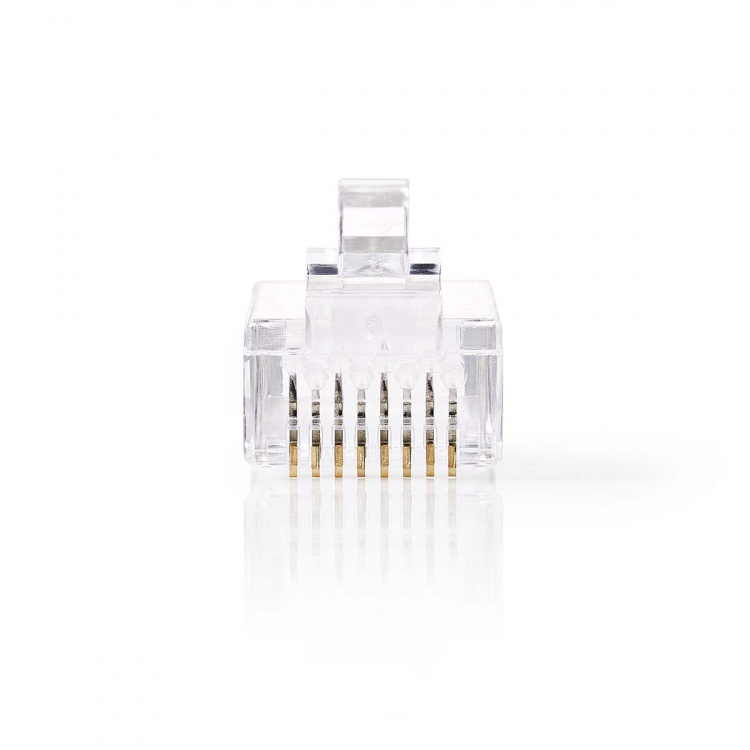 Nedis RJ45-kontakt | Hane | Strandad UTP CAT6 | Rak | Guldplaterad | 10 st. | Polycarbonate | Transparent | Låda