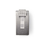 Nedis RJ45-kontakt | Hane | Strandad STP CAT6 | Rak | Guldplaterad | 10 st. | Polycarbonate | Transparent | Låda