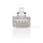 Nedis RJ45-kontakt | Hane | Strandad STP CAT6 | Rak | Guldplaterad | 10 st. | Polycarbonate | Transparent | Låda