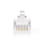 Nedis RJ45-kontakt | RJ45 Pass Through | Solid UTP CAT5e | Rak | Guldplaterad | 10 st. | Polycarbonate | Transparent | Låda Nedis RJ45-kontakt | RJ45 Pass Through | Solid UTP CAT5e | Rak | Guldplaterad | 10 st. | Polycarbonate | Transparent | Låda