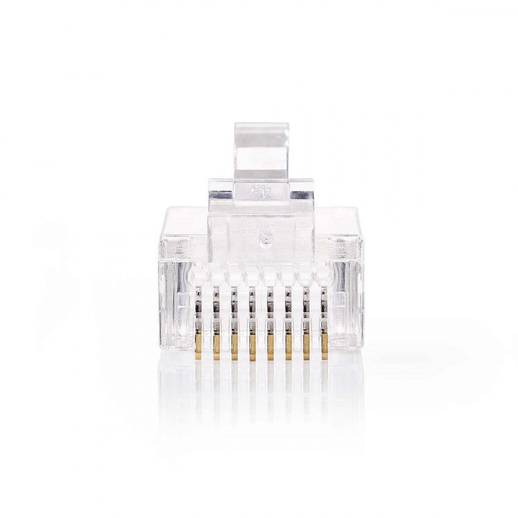 Nedis RJ45-kontakt | RJ45 Pass Through | Solid UTP CAT5e | Rak | Guldplaterad | 10 st. | Polycarbonate | Transparent | Låda Nedis RJ45-kontakt | RJ45 Pass Through | Solid UTP CAT5e | Rak | Guldplaterad | 10 st. | Polycarbonate | Transparent | Låda
