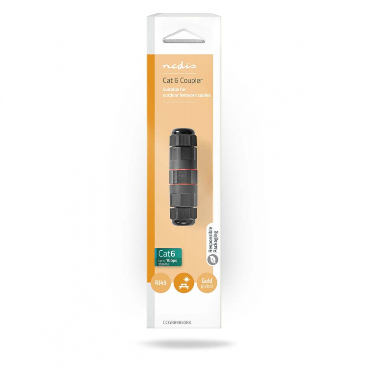 Nedis Nätverkskoppling | Utomhus | CAT6 | Skärmad | RJ45 Hona | RJ45 Hona | Rak | PVC | Låda