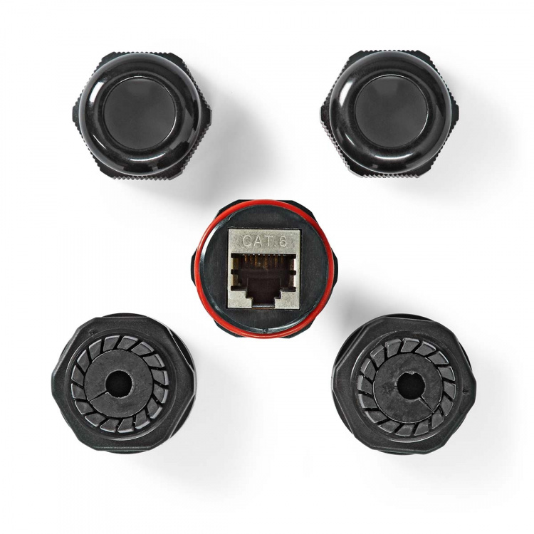 Nedis Nätverkskoppling | Utomhus | CAT6 | Skärmad | RJ45 Hona | RJ45 Hona | Rak | PVC | Låda