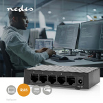 Nedis Nätverksomkopplare | Trådbunden hastighet: Gigabit | Antal Ethernet portar: 5