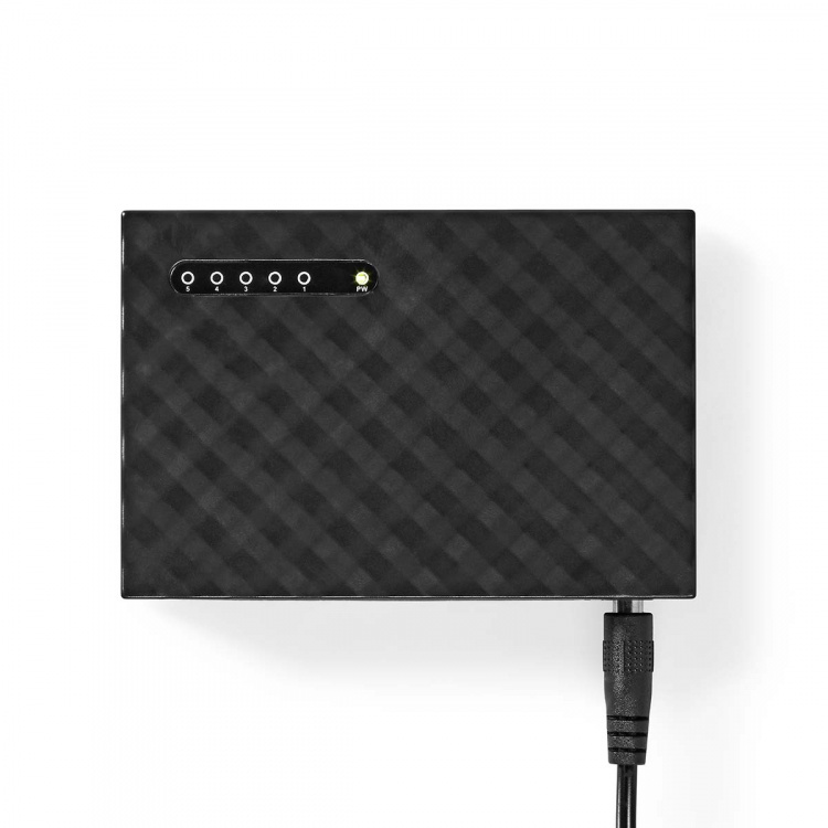 Nedis Nätverksomkopplare | Trådbunden hastighet: Gigabit | Antal Ethernet portar: 5