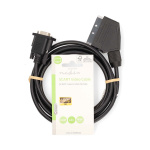 Nedis SCART-kabel | SCART Hane | VGA hona 15p | Nickelplaterad | 480p | 2.00 m | Rund | PVC | Svart | Label