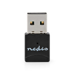Nedis Nätverks dongle | Wi-Fi | AC600 | 2.4/5 GHz (Dual Band) | USB2.0 | Wi-Fi hastighet total: 600 Mbps | Windows 10 / Windows 11 / Windows 8 Nedis Nätverks dongle | Wi-Fi | AC600 | 2.4/5 GHz (Dual Band) | USB2.0 | Wi-Fi hastighet total: 600 Mbps | Windows 10 / Windows 11 / Windows 8