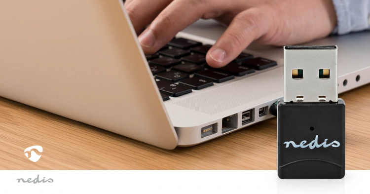 Nedis Nätverks dongle | Wi-Fi | AC600 | 2.4/5 GHz (Dual Band) | USB2.0 | Wi-Fi hastighet total: 600 Mbps | Windows 10 / Windows 11 / Windows 8 Nedis Nätverks dongle | Wi-Fi | AC600 | 2.4/5 GHz (Dual Band) | USB2.0 | Wi-Fi hastighet total: 600 Mbps | Windows 10 / Windows 11 / Windows 8