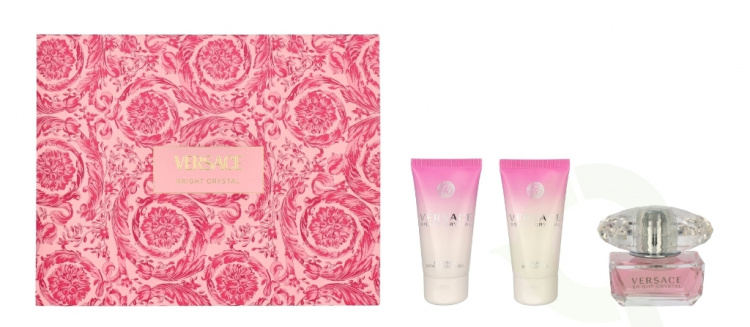 Versace Bright Crystal Giftset 150 ml Edt Spray 50ml/Shower Gel 50ml/Body Lotion 50ml