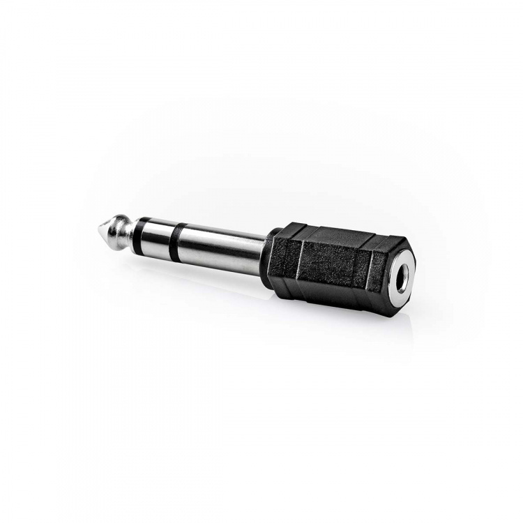 Nedis Stereo Audio Adapter | 6.35 mm Hane | 3.5 mm Hona | Nickelplaterad | Rak | ABS | Svart | 1 st. | Låda Nedis Stereo Audio Adapter | 6.35 mm Hane | 3.5 mm Hona | Nickelplaterad | Rak | ABS | Svart | 1 st. | Låda