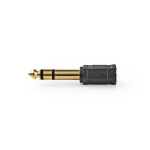 Nedis Stereo Audio Adapter | 6.35 mm Hane | 3.5 mm Hona | Guldplaterad | Rak | ABS | Svart | 10 st. | Kuvert Nedis Stereo Audio Adapter | 6.35 mm Hane | 3.5 mm Hona | Guldplaterad | Rak | ABS | Svart | 10 st. | Kuvert