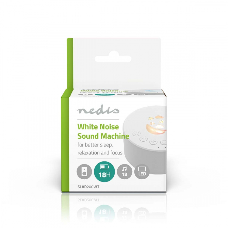 Nedis Maskin för Vitt Brus | 18 Sound Options | 1 W | Maximal batteritid: 18 timmar | Dimbara | Timer | Vit Nedis Maskin för Vitt Brus | 18 Sound Options | 1 W | Maximal batteritid: 18 timmar | Dimbara | Timer | Vit