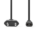 Nedis Strömkabel | Euro Man | IEC-320-C1 | Rak | Rak | Nickelplaterad | 2.00 m | Rund | ABS/PVC | Svart | Label Nedis Strömkabel | Euro Man | IEC-320-C1 | Rak | Rak | Nickelplaterad | 2.00 m | Rund | ABS/PVC | Svart | Label