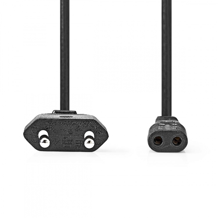 Nedis Strömkabel | Euro Man | IEC-320-C1 | Rak | Rak | Nickelplaterad | 2.00 m | Rund | ABS/PVC | Svart | Label Nedis Strömkabel | Euro Man | IEC-320-C1 | Rak | Rak | Nickelplaterad | 2.00 m | Rund | ABS/PVC | Svart | Label