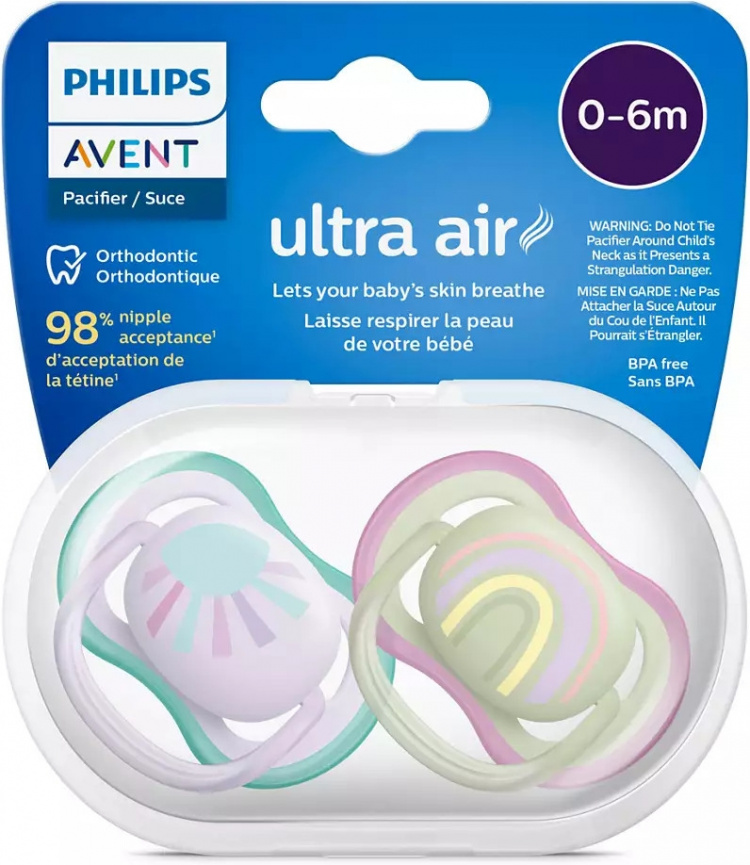 Philips Avent SCF085/59 Ultra Air nappar 0-6 månader, 2 st, regnbåge