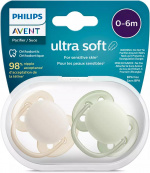 Philips Avent SCF091/05 Ultra Soft napp, 0-6 månader, 2 delar, neutral