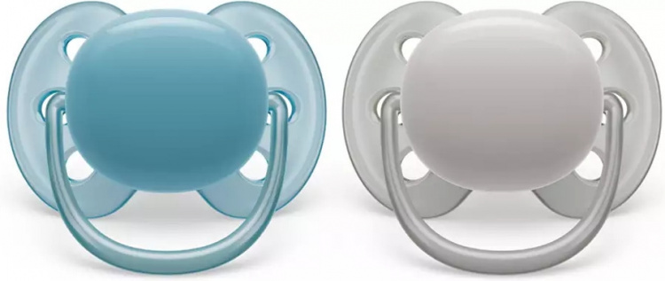 Philips Avent SCF091/17 Ultra Soft napp, 6-18 månader, 2 delar, blå