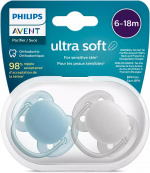 Philips Avent SCF091/17 Ultra Soft napp, 6-18 månader, 2 delar, blå