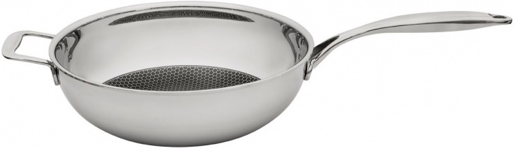 Heirol Pro Steelsafe wok, rostfritt stål + non-stick beläggning, 28 cm