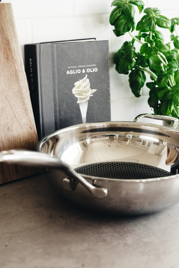 Heirol Pro Steelsafe wok, rostfritt stål + non-stick beläggning, 28 cm